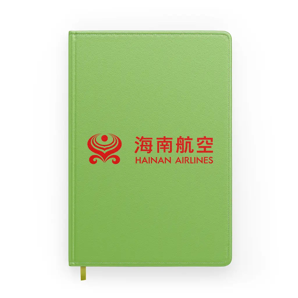 Hainan Airlines design on light green notebook