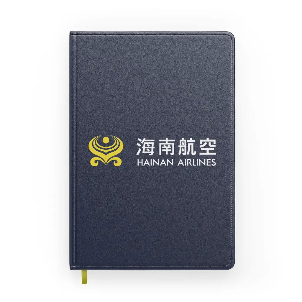 Hainan Airlines design on navy blue notebook