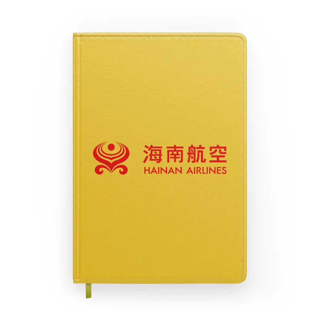 Hainan Airlines design on yellow notebook
