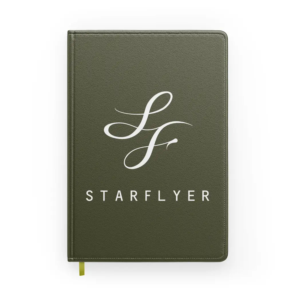 StarFlyer Airlines design on green army notebook