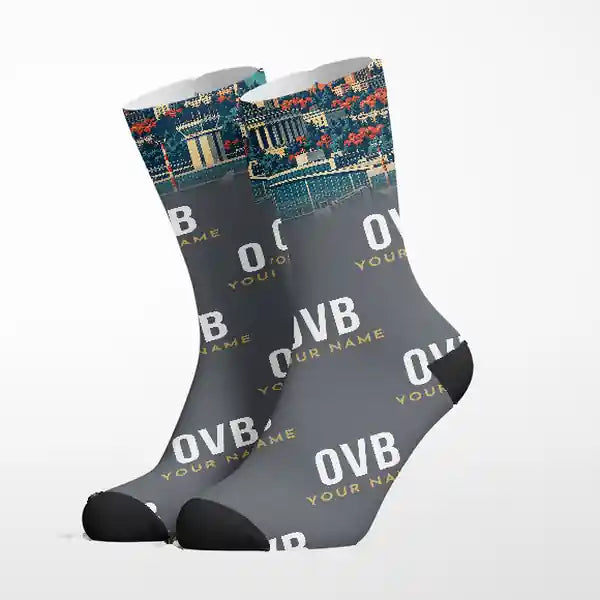 Novosibirsk Tolmachevo Airport (OVB) - Socks - Grey + Name