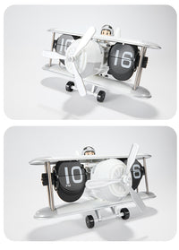 Thumbnail for Retro Airplane Style Battery Powered Silent Desk Alarm Clock