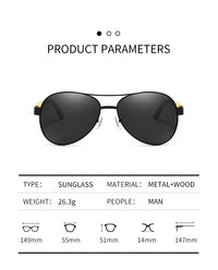 Thumbnail for Pilot Polarized Bamboo leg Sunglasses - view 12
