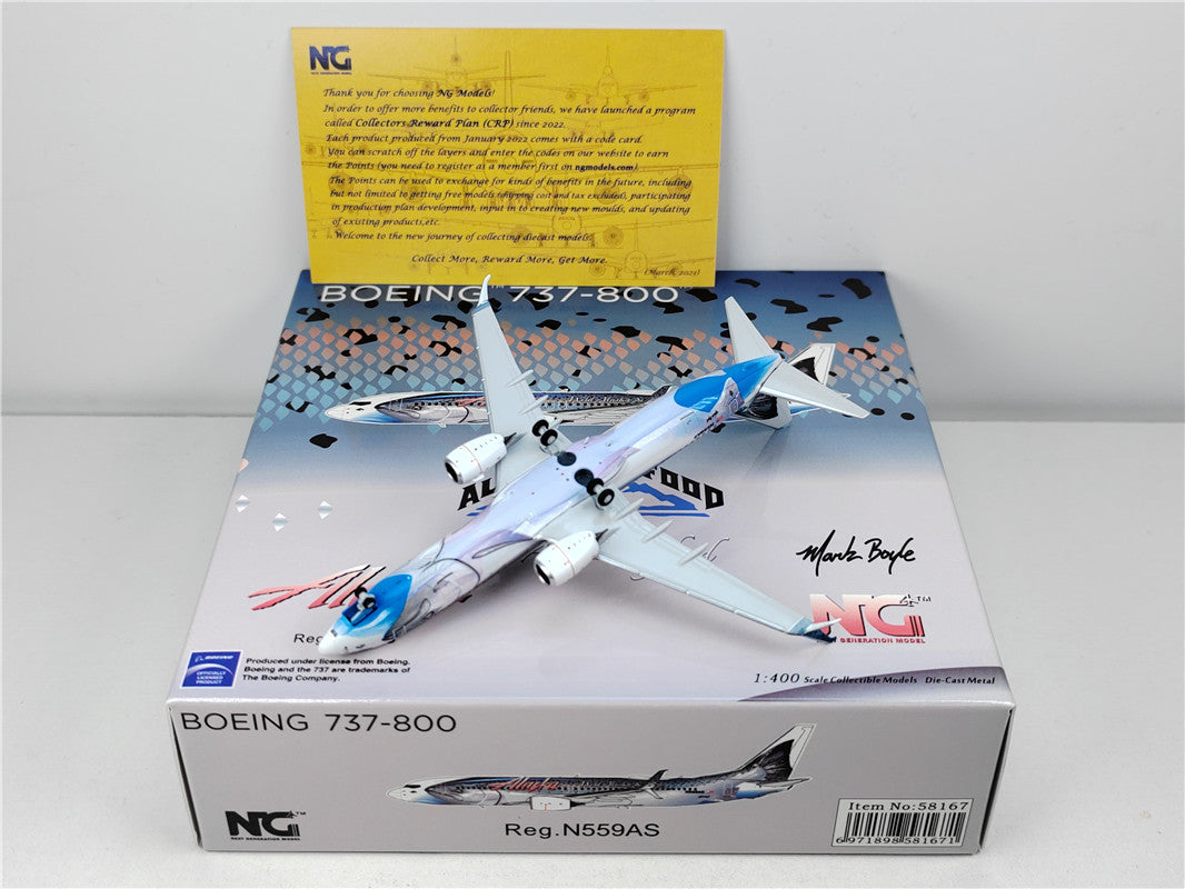 Alaska Airlines B737-800 N559AS Airplane Model (1/400 Scale)