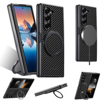 Thumbnail for Carbon Fiber Magnetic Ring Bracket Case for Samsung Galaxy Z Fold 7/6/5