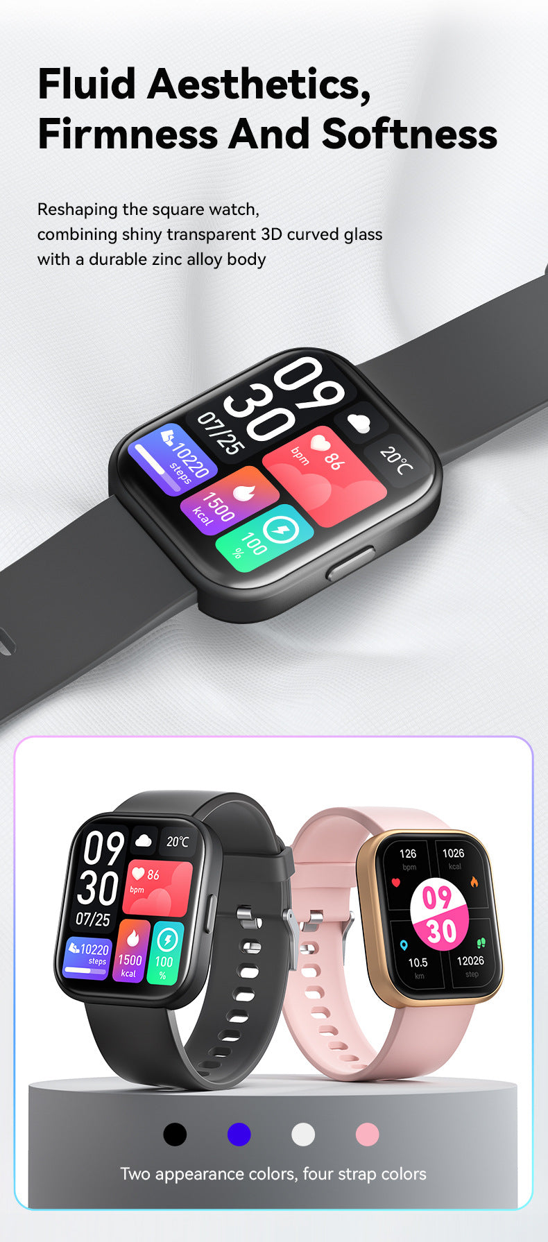 Runmefit GTS6 smart watch blood pressure measuring