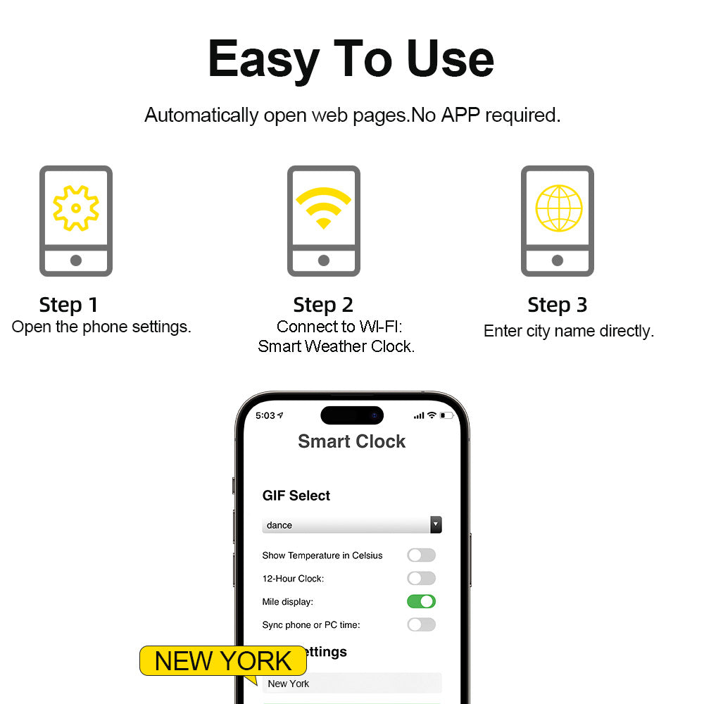 Small Portable Smart WiFi Weather Station Digital Alarm Clock