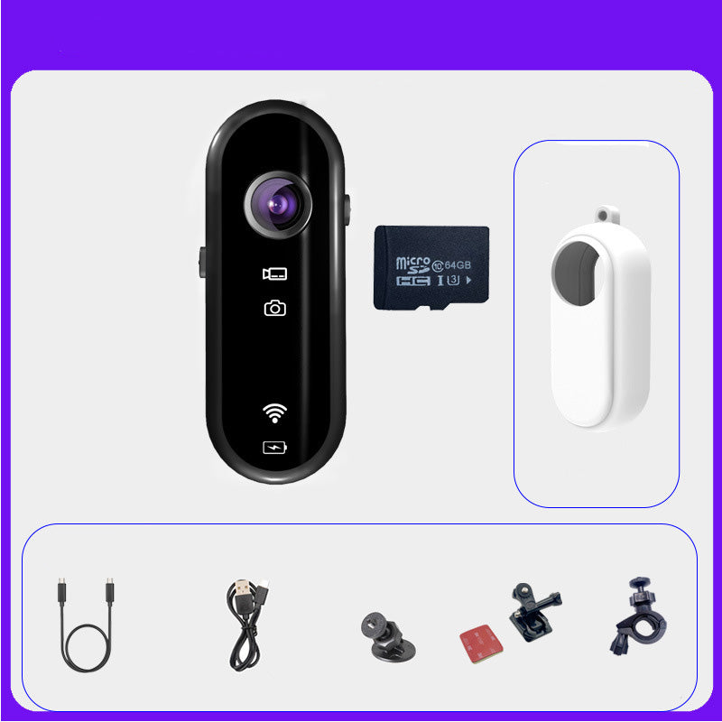 HD Pocket Action Camera with WiFi, Anti-Shake, Waterproof Case for Helmet/Bicycle With 16GB card