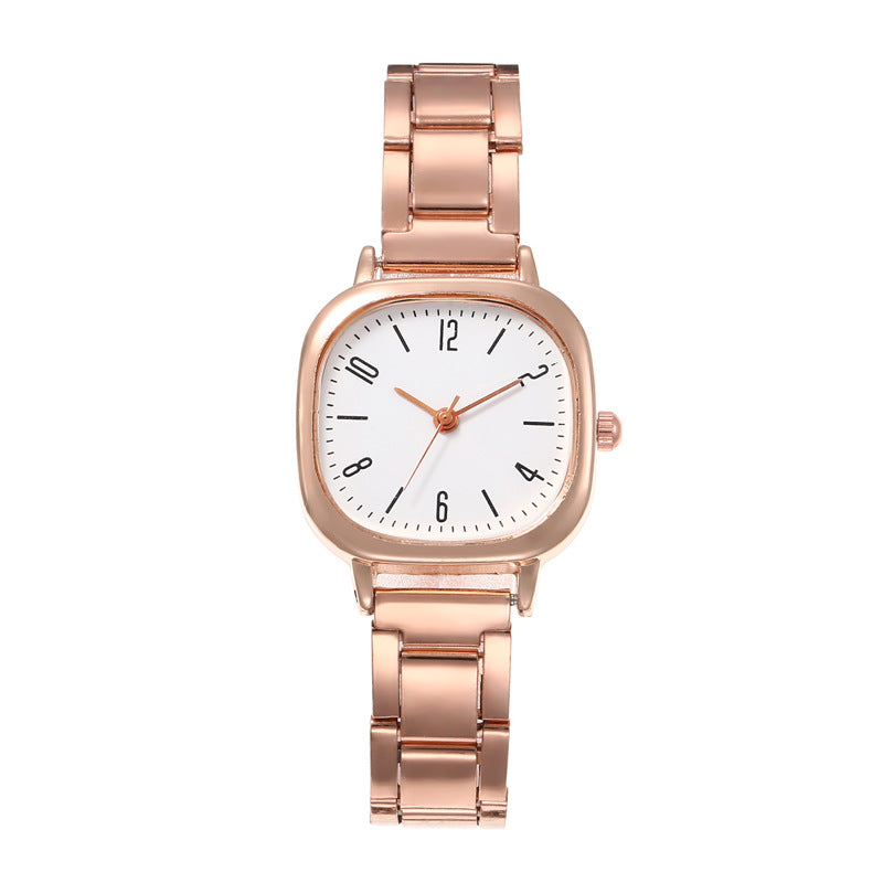 Fashionable Casual Quartz Watch for Women Square Shape Simple Design Suitable