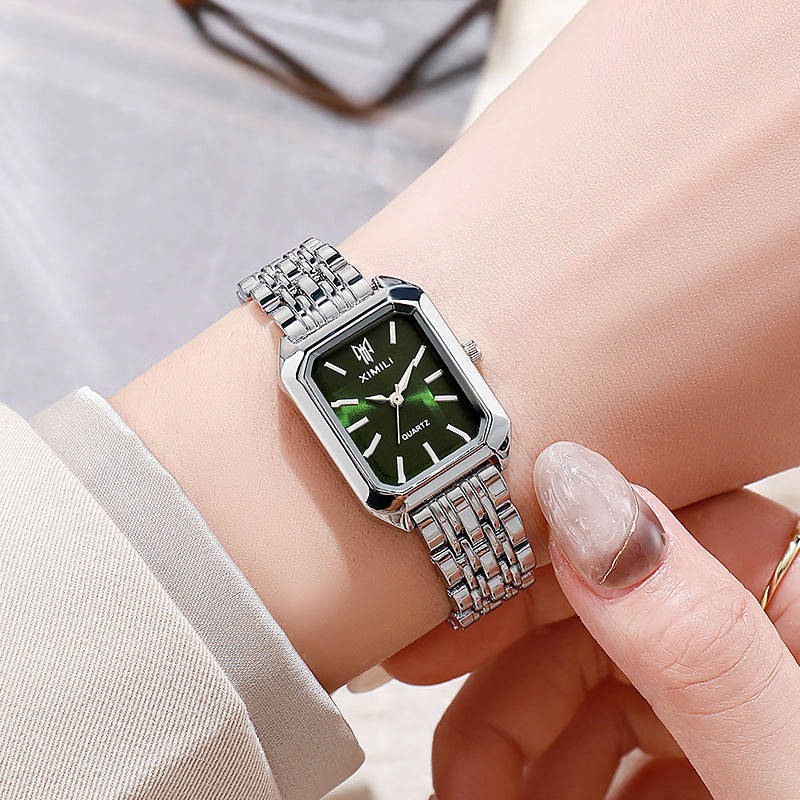 Stainless Steel Strap Watch Women Luxury Gift Quartz Wristwatch Student Fashion Simple Square Quartz Watches