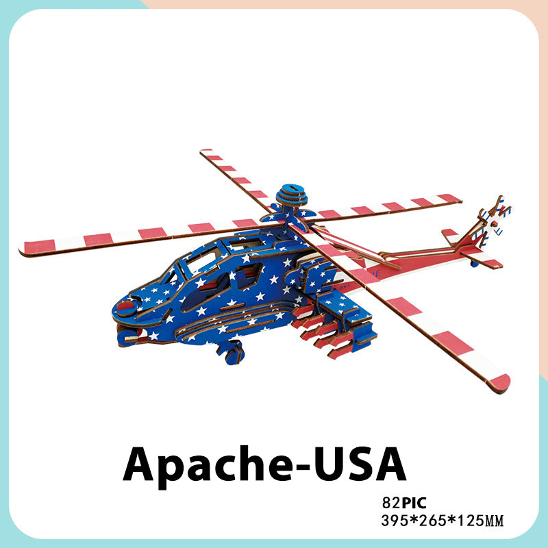 Laser Cut Wooden Simulation 3D Puzzle Airplane (4)  Construction DIY Manual Assembly