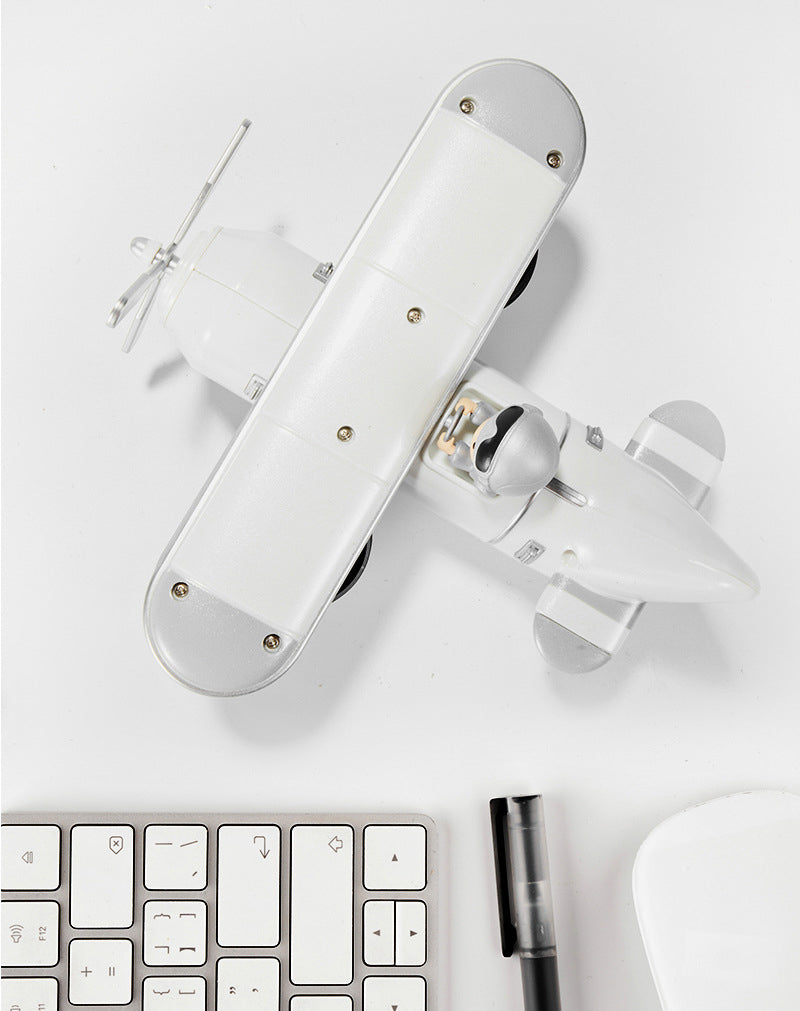 Retro Airplane Style Battery Powered Silent Desk Alarm Clock