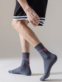 Thumbnail for Electrocardiogram Professional sports mid-tube socks for running sweat absorbing