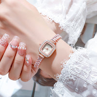 Thumbnail for Fashion Rhinestone Women Watch Square Dial Ladies Quartz Watches Bracelet Band Wristwatches