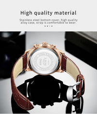 Thumbnail for Top Brand Luxury Brown Leather Casual Quartz Watch Men
