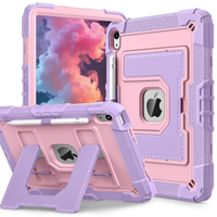 Thumbnail for Shockproof iPad Tablet Cover with Pen Tray, Rotation Handle Stand, Non-toxic Soft Silicon & Rugged Safety