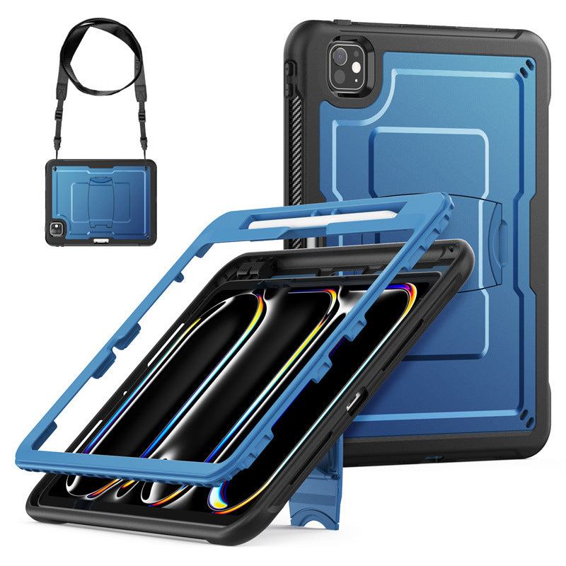 PC Shoulder Strap Shockproof Stand Tablet Cover (Silicon) for iPad Air