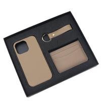Thumbnail for Pebble Leather Phone Case For iPhone Keychain Card Holder Business Gift Set