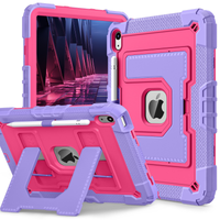 Thumbnail for Shockproof iPad Tablet Cover with Pen Tray, Rotation Handle Stand, Non-toxic Soft Silicon & Rugged Safety