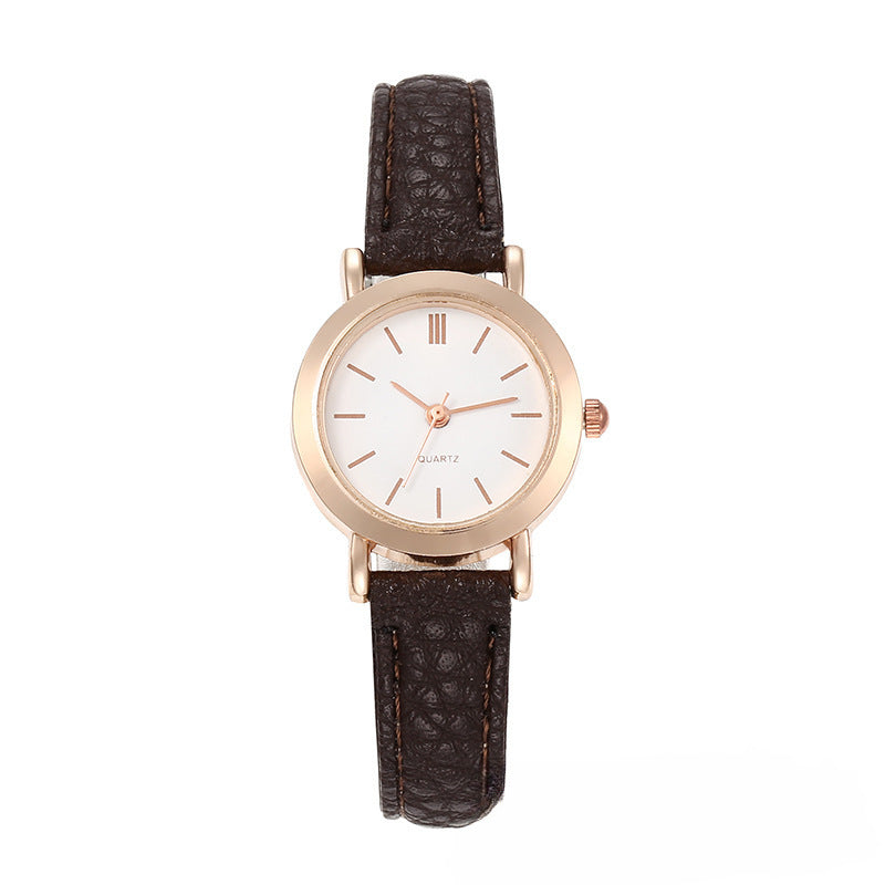 Fashionable Round Quartz Watch Simple And Versatile Ladies' Watch