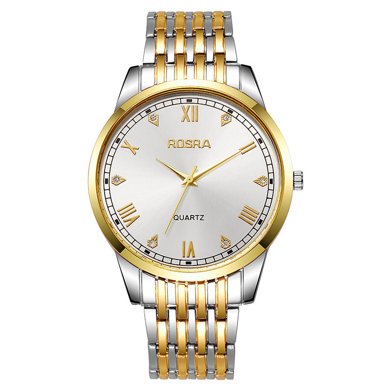 Fashionable Sports Men's Quartz Watch New Model Cross-Border Steel Belt Home Stone Watch Elegant Timepiece for Men