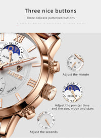 Thumbnail for Top Brand Luxury Brown Leather Casual Quartz Watch Men