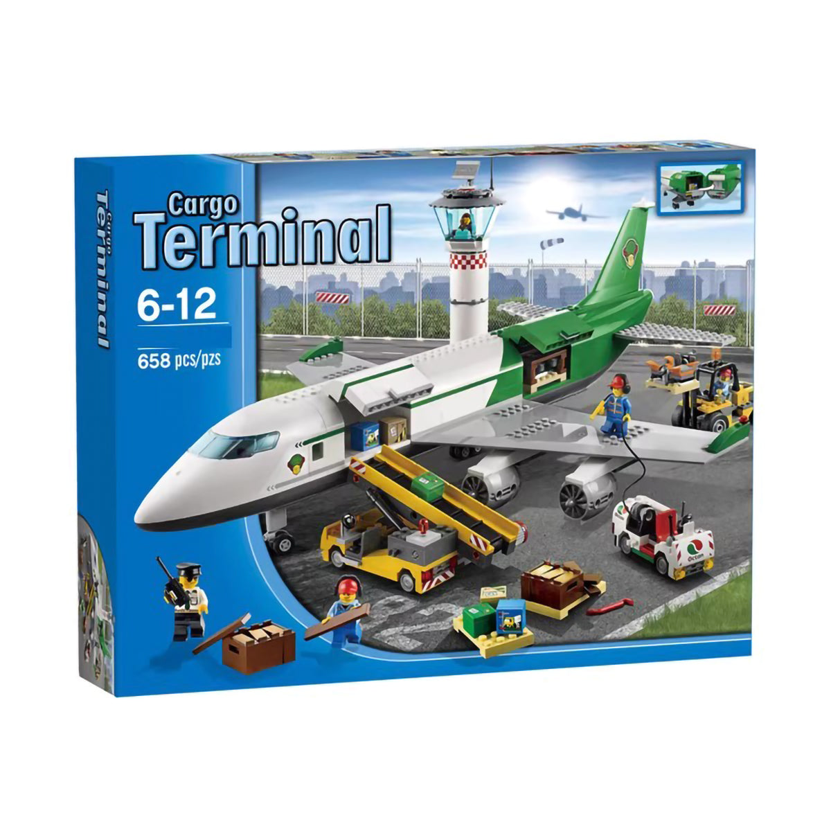 City Series Cargo Terminal Building Blocks Set Airport Airplane Assembly Construction 658PCS Compatible