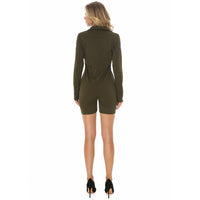 Thumbnail for Deep V Army Green Military Pilot & Aviator Jumpsuit for WOMEN (Halloween)