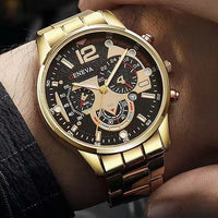 Thumbnail for Fashion Men Stainless Steel Watch Luxury Calendar Quartz Wristwatch Business Watches