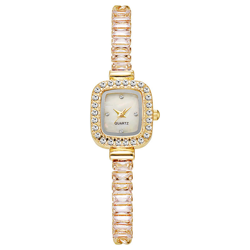 Fashion Rhinestone Women Watch Square Dial Ladies Quartz Watches Bracelet Band Wristwatches