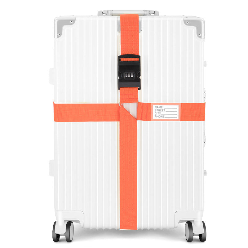 Nylon 3 Digits Password Lock Luggage Strap Cross Belt