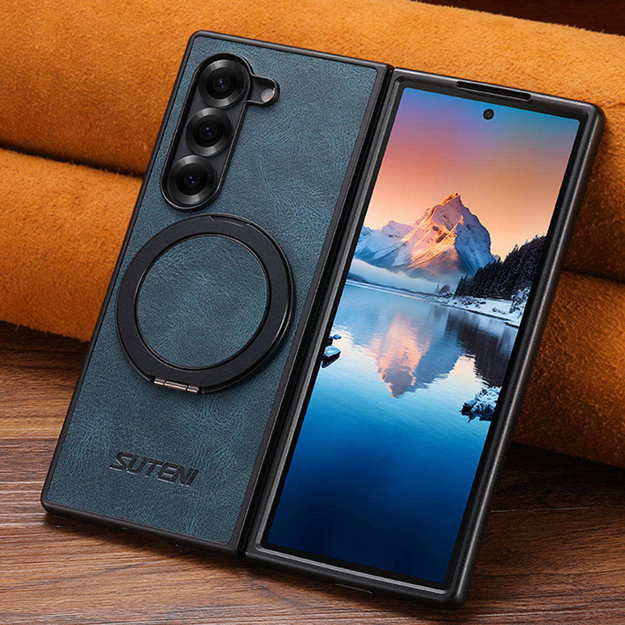 Luxury Magnetic Ring Stand Case for Samsung Galaxy Z Fold 7/6/5