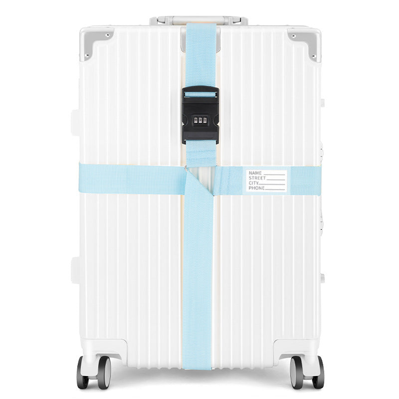 Nylon 3 Digits Password Lock Luggage Strap Cross Belt