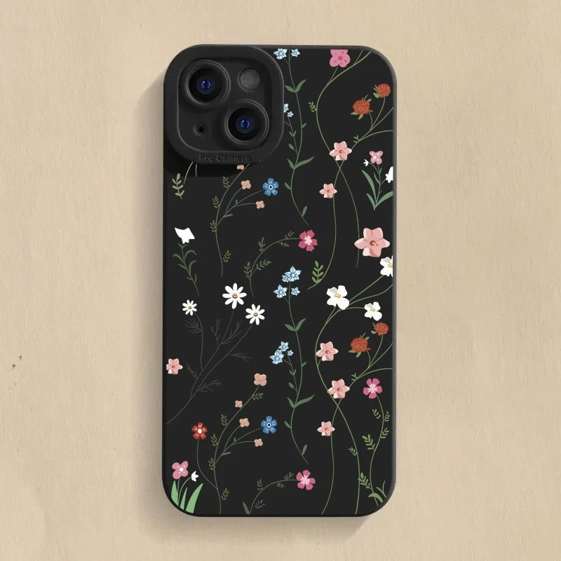 Minimalist Fresh Style Phone Case For iPhone Shockproof Silicone Soft Cover