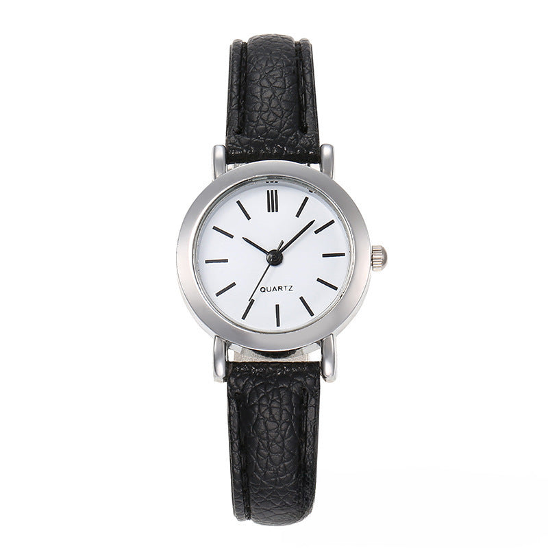 Fashionable Round Quartz Watch Simple And Versatile Ladies' Watch