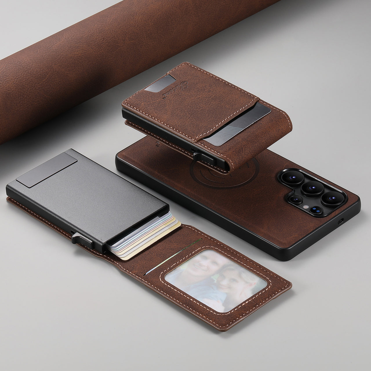 Magnetic Leather Case with Card Slot for Samsung S25/S24/S23/S22 Ultra
