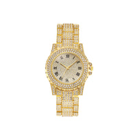 Thumbnail for Fashionable Ladies Quartz Watch Set with Diamonds Roman Dial round Versatile Watch