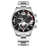 Thumbnail for Fashion Men Stainless Steel Watch Luxury Calendar Quartz Wristwatch Business Watches