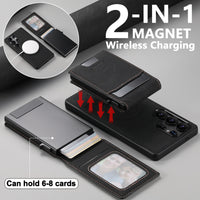 Thumbnail for Magnetic Leather Case with Card Slot for Samsung S25/S24/S23/S22 Ultra