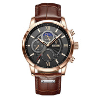 Thumbnail for Top Brand Luxury Brown Leather Casual Quartz Watch Men