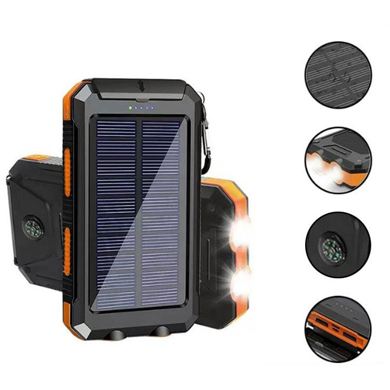 20000mAh Solar Power Bank: Dual USB, 2 LED Flashlight (Outdoor/iPhone)Power Banks