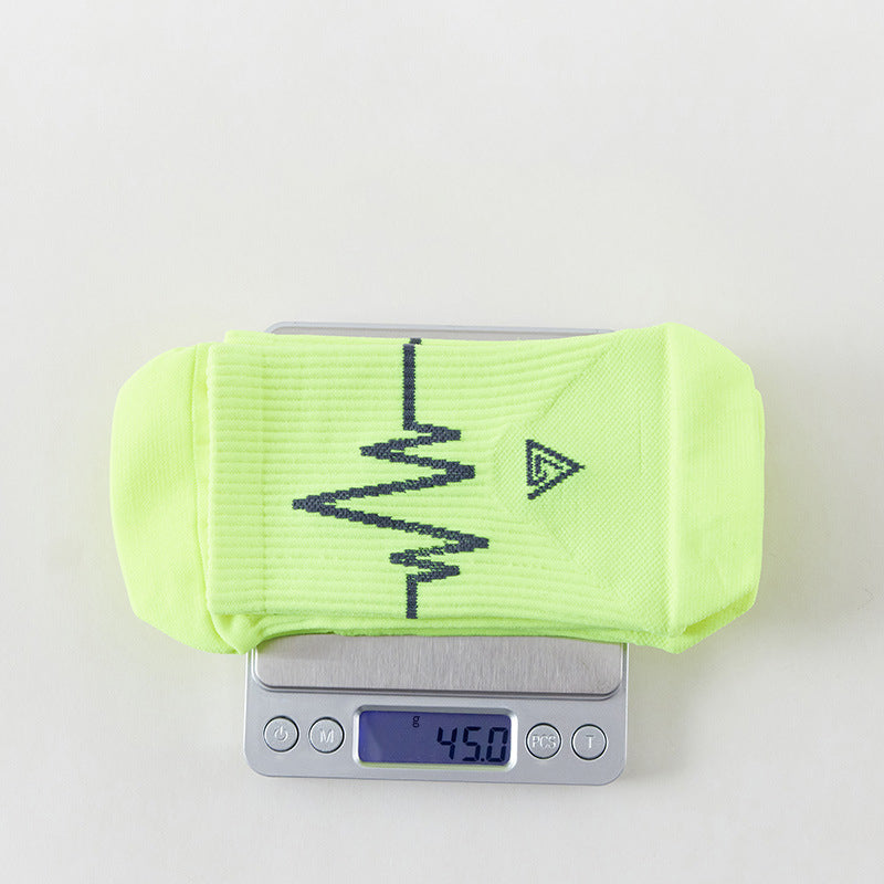 Electrocardiogram Professional sports mid-tube socks for running sweat absorbing