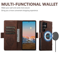 Thumbnail for Faux Leather Flip Case with Card Holder, Stand and Magnetic Button for Samsung Galaxy S25 Ultra