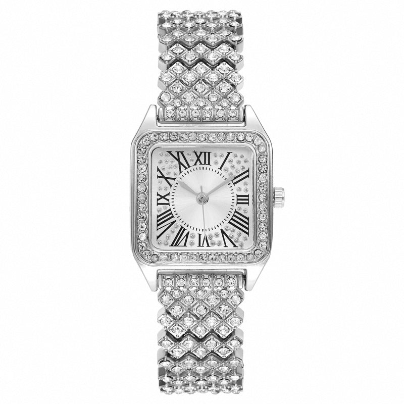 Alloy strap Bracelet Wristwatch Ladies Fashion Women's Watches Luxury Diamond Quartz Watch