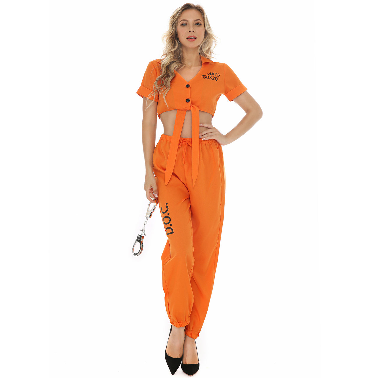 Orange Short Military Pilot & Aviator Jumpsuit for WOMEN (Halloween)