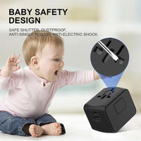 Thumbnail for International travel adapter with 2 USB and Type C power adapters for fast charging EU/UK/US/Australia travel plugs