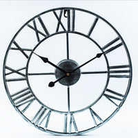 Thumbnail for Modern 3D Retro Black Iron Hollow Wall Roman Numerals Clock