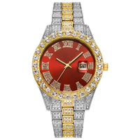 Thumbnail for Steel Strap Roman Rhinestone Calendar Quartz Watch Fashion Male Wristwatch