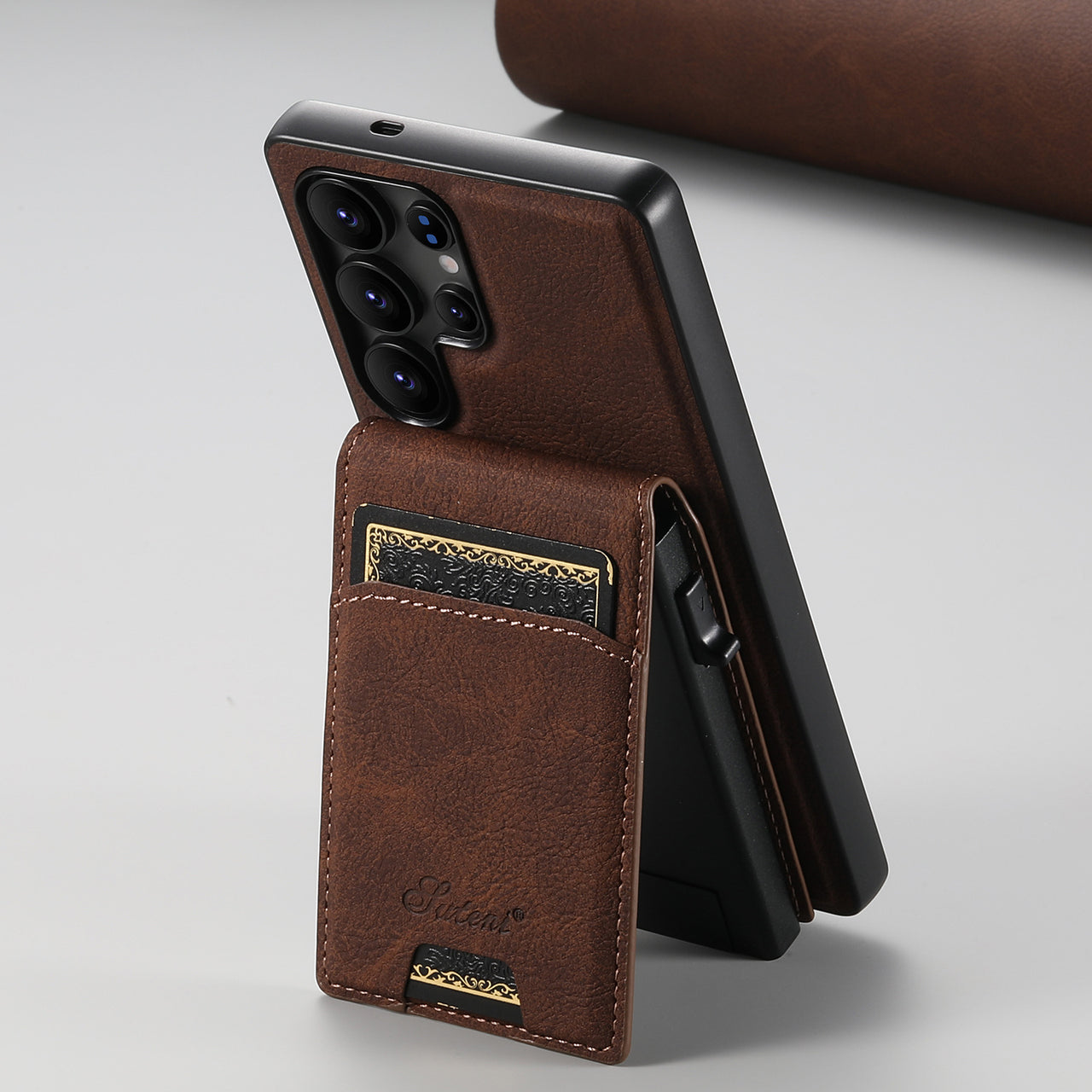 Magnetic Leather Case with Card Slot for Samsung S25/S24/S23/S22 Ultra