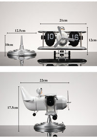 Thumbnail for Retro Airplane Style Battery Powered Silent Desk Alarm Clock